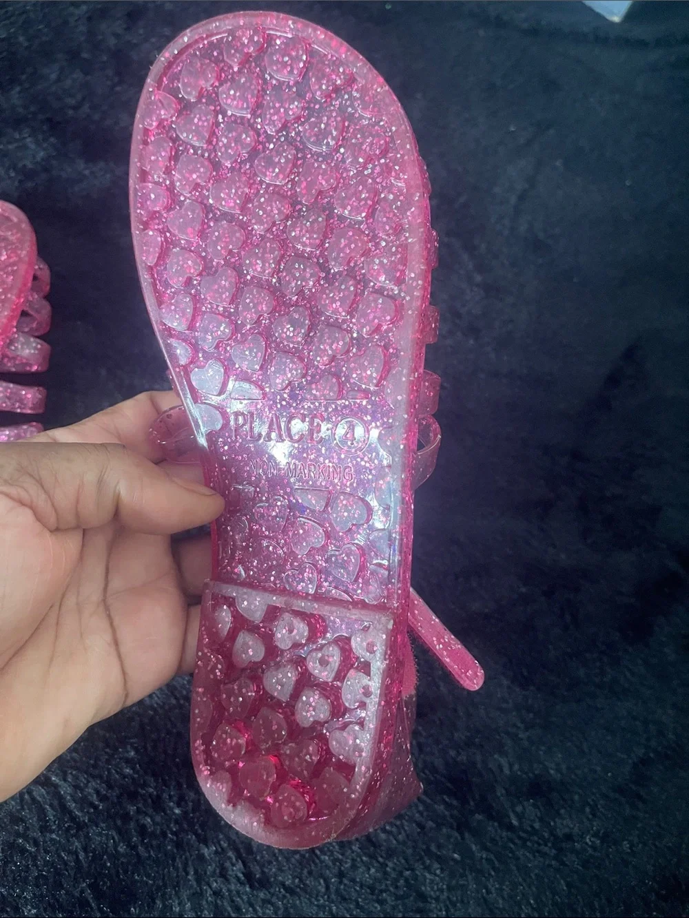 The Children's Place Pink Glitter Jelly Sandals for Kids